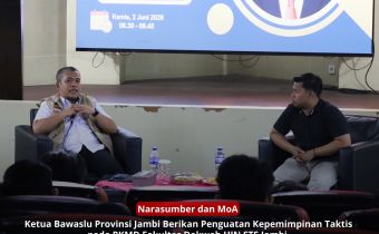 Perkuat Sinergi dengan Kampus, Ketua Bawaslu Provinsi Jambi Bekali Mahasiswa UIN STS Jambi Kepemimpinan Berintegritas dan Teken MoA