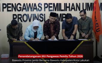 Serentak, Bawaslu Lakukan Penandatanganan Tandatangani IKU Pengawas Pemilu Tahun 2026